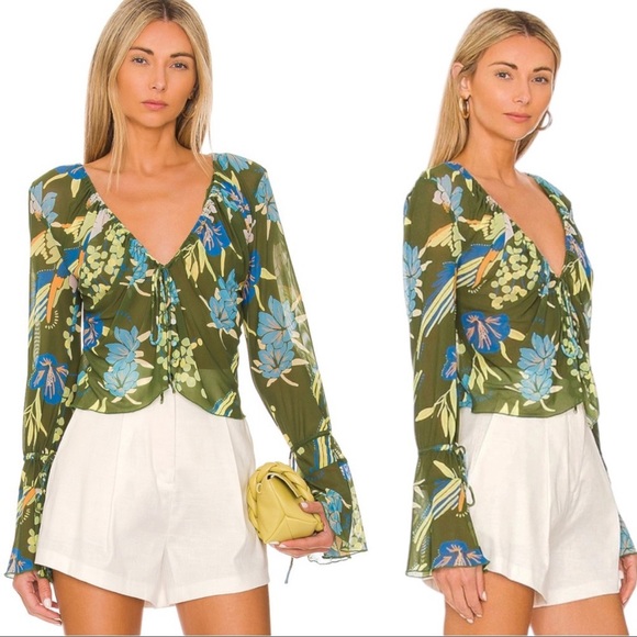 Free People Tops - Free People Of Paradise Floral Bell Sleeve Top